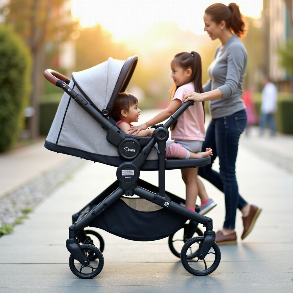 double stroller with standing platform